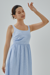 Lune Plaid Midi Dress